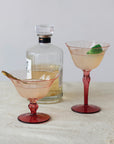 Two-Tone Stemmed Wine Glass, Red & Blush Color