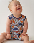 Blue Dino Shorty Tank Romper