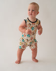 Smiley Check Shorty Tank Romper