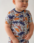 Blue Dino 2 piece shorty PJ's