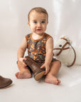 Highland Cow Shorty Tank Romper