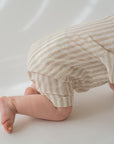 Tan Stripe Button Romper