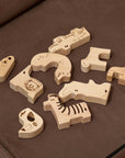Wooden Safari Animal Puzzle Box for Toddlers