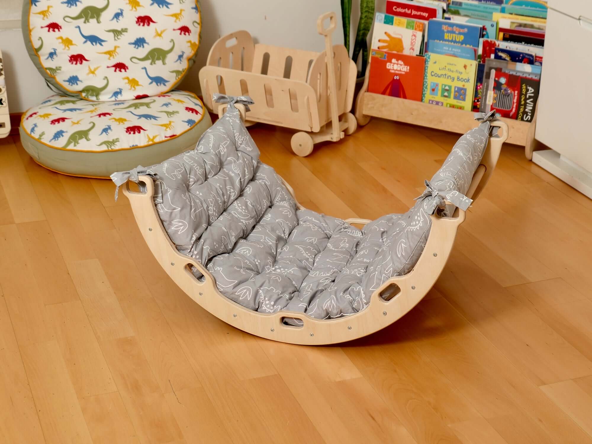 Medium Montessori Climbing Arch/Rocker with Pillow &amp; Ramp Set