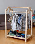 Montessori Wooden Wardrobe Set: Ideal Child Clothing Organizer