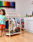 Montessori Wooden Wardrobe Set: Ideal Child Clothing Organizer