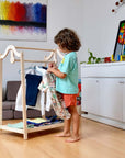 Montessori Wooden Wardrobe Set: Ideal Child Clothing Organizer
