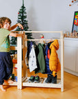 Montessori Wooden Wardrobe Set: Ideal Child Clothing Organizer
