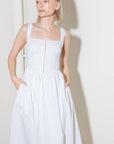 CATCH THE SUN IN WHITE  WOVEN MIDI DRESS