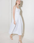 CATCH THE SUN IN WHITE  WOVEN MIDI DRESS
