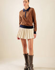 HIDDEN REFLECTIONS SWEATER POLO TOP