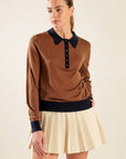 HIDDEN REFLECTIONS SWEATER POLO TOP