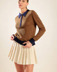 HIDDEN REFLECTIONS SWEATER POLO TOP