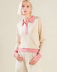 HIDDEN REFLECTIONS SWEATER POLO TOP
