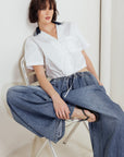 COASTAL COLLAR WOVEN CROP TOP