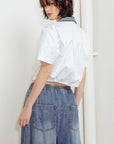 COASTAL COLLAR WOVEN CROP TOP