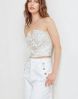 CHANTILLY FLAIR WOVEN LACE TUBE TOP