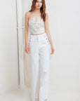 CHANTILLY FLAIR WOVEN LACE TUBE TOP