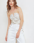CHANTILLY FLAIR WOVEN LACE TUBE TOP