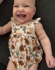 Pink Highland Cow bubble romper