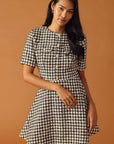 FALLING INTO PLACE TWEED MINI DRESS