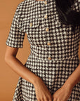 FALLING INTO PLACE TWEED MINI DRESS