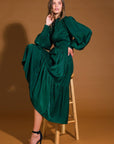 ETHEREAL GRACE WOVEN MIDI DRESS