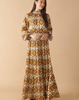 CELESTIAL CASCADE WOVEN MAXI DRESS