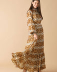 CELESTIAL CASCADE WOVEN MAXI DRESS
