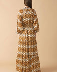 CELESTIAL CASCADE WOVEN MAXI DRESS