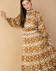 CELESTIAL CASCADE WOVEN MAXI DRESS