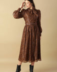 ALONG THE WAY WOVEN MIDI DRESS