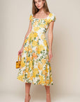 GARDEN OF DREAMS WOVEN EYELET MIDI DRESS