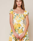 GARDEN OF DREAMS WOVEN EYELET MIDI DRESS
