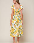 GARDEN OF DREAMS WOVEN EYELET MIDI DRESS