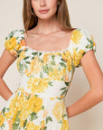 GARDEN OF DREAMS WOVEN EYELET MIDI DRESS