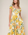 GARDEN OF DREAMS WOVEN EYELET MIDI DRESS