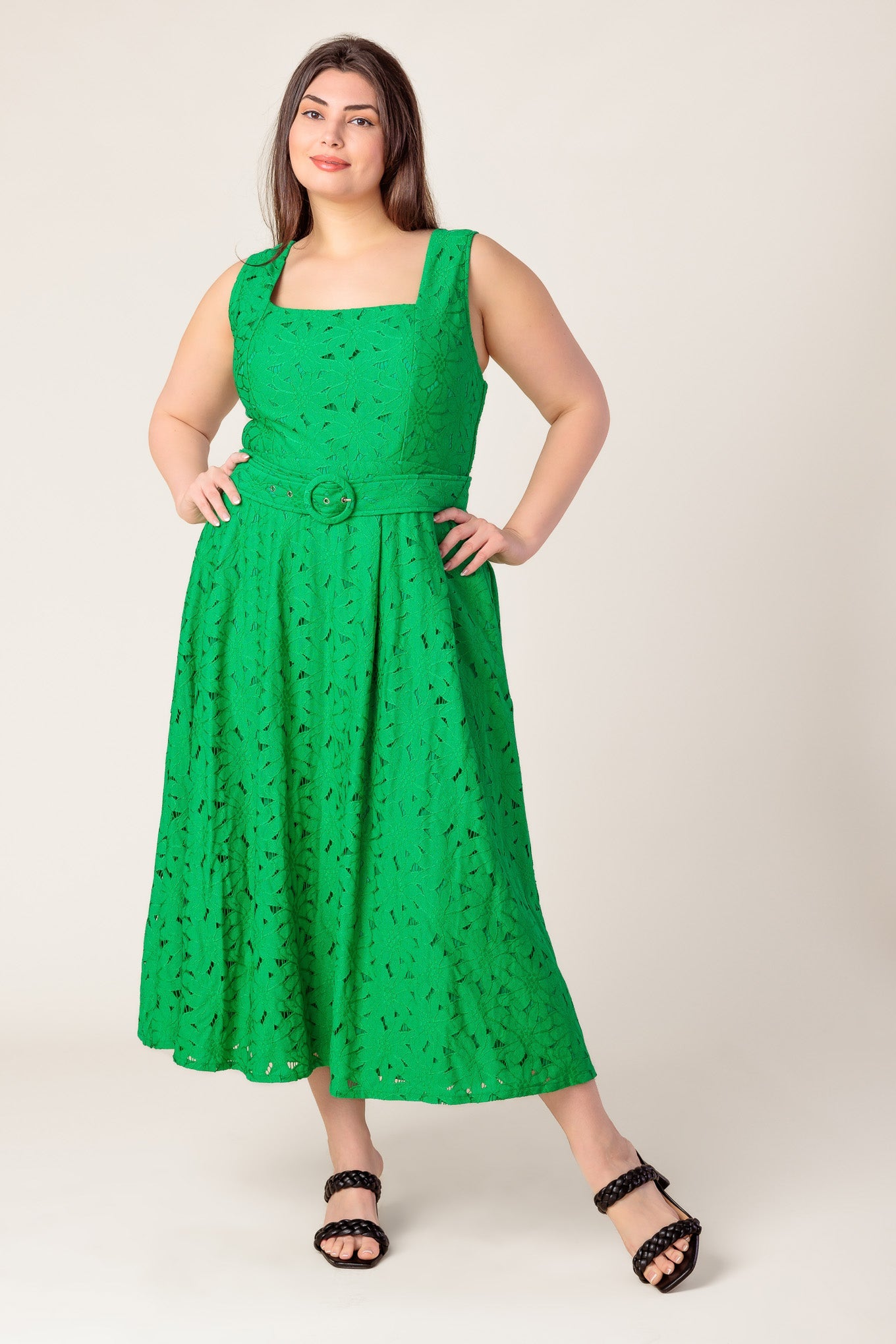 DAFFODILS &amp; DAYDREAMS WOVEN LACE MIDI DRESS