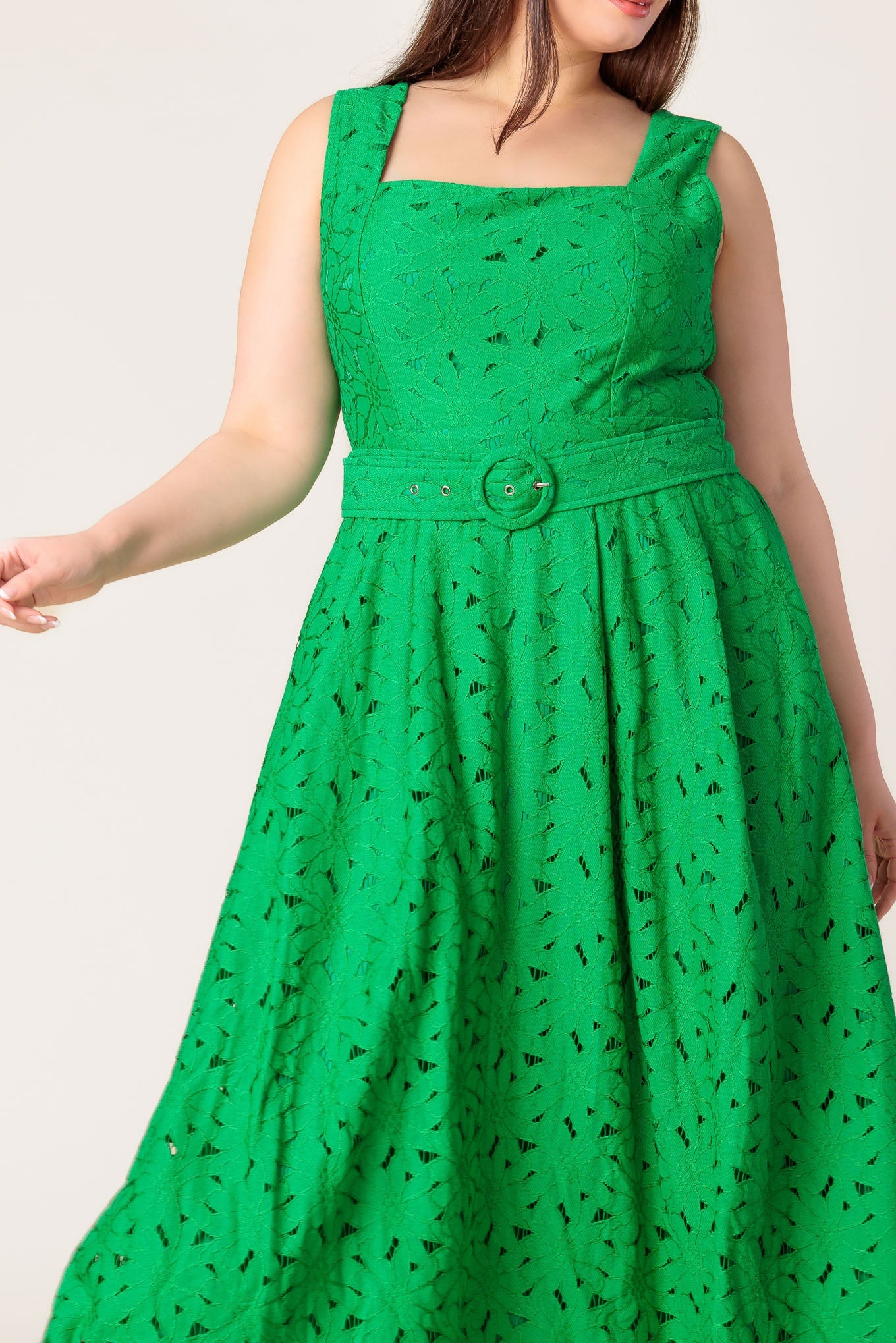 DAFFODILS &amp; DAYDREAMS WOVEN LACE MIDI DRESS