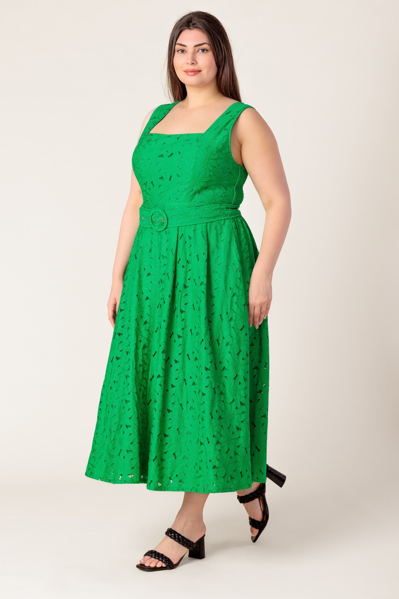 DAFFODILS &amp; DAYDREAMS WOVEN LACE MIDI DRESS