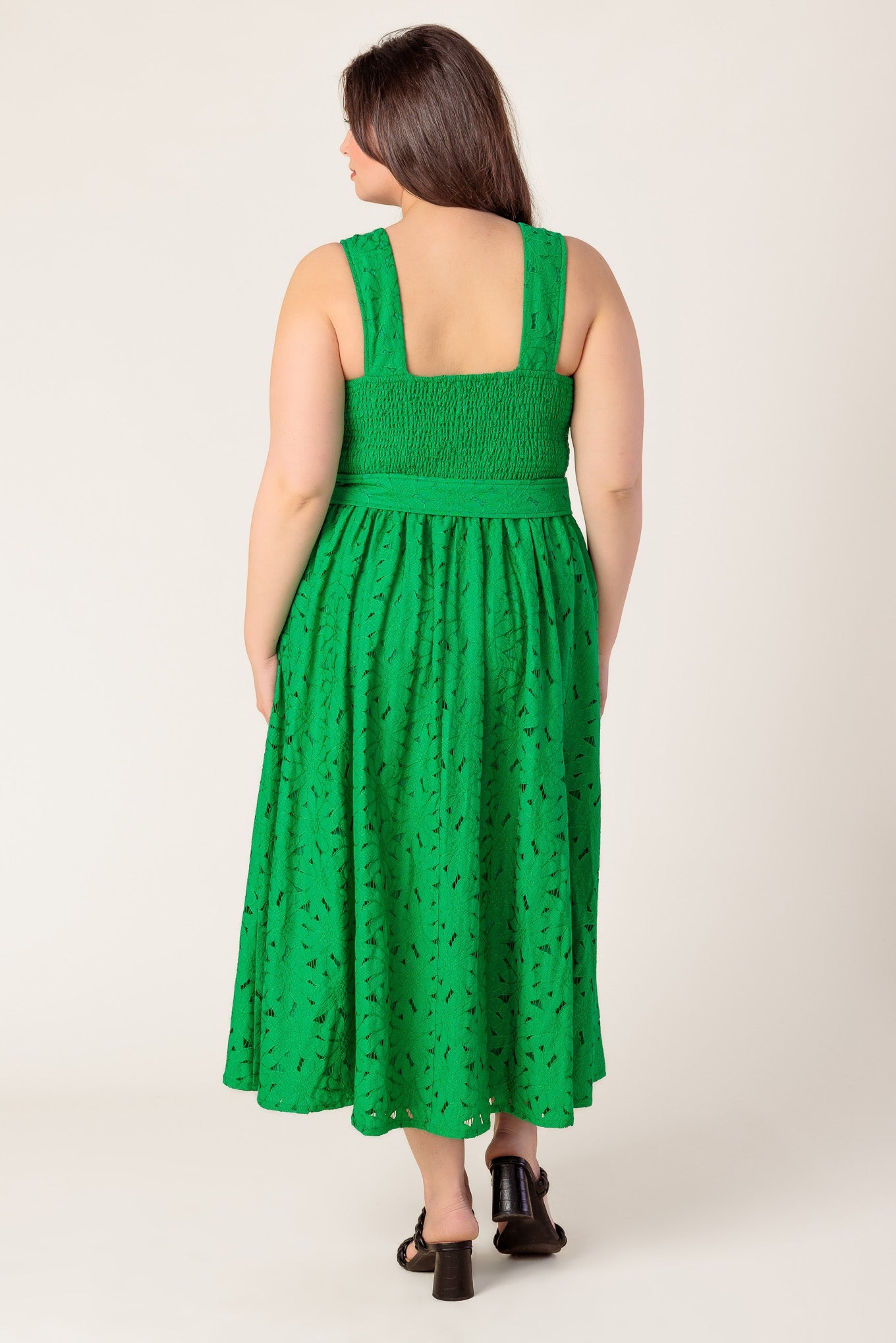 DAFFODILS &amp; DAYDREAMS WOVEN LACE MIDI DRESS