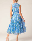 EVER AFTER POWER BLUE WOVEN MIDI DRESS
