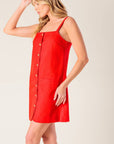 CHASING JOY RED WOVEN MINI DRESS