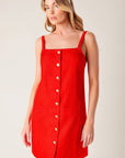 CHASING JOY RED WOVEN MINI DRESS