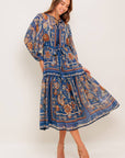 BOHEMIAN TAPESTRY WOVEN MIDI DRESS
