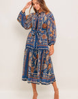 BOHEMIAN TAPESTRY WOVEN MIDI DRESS