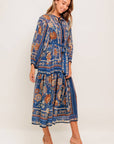 BOHEMIAN TAPESTRY WOVEN MIDI DRESS
