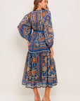 BOHEMIAN TAPESTRY WOVEN MIDI DRESS