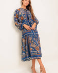 BOHEMIAN TAPESTRY WOVEN MIDI DRESS