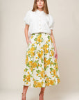 EVERY SUNDAY CREAM WOVEN MIDI SKIRT